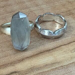 Lot of 2 Kendra Scott Silver and Gold Women's Rings size 7